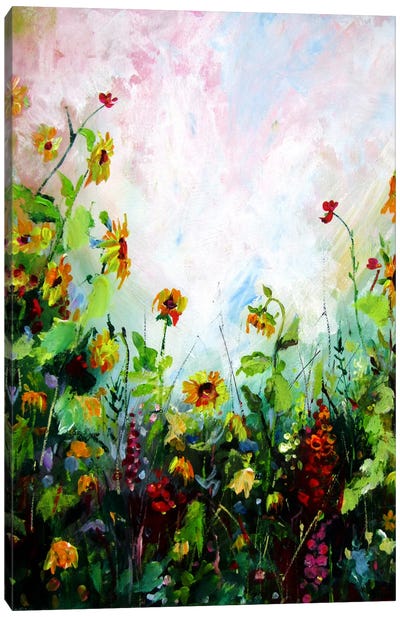 Little Summer With Sunflowers Canvas Art Print - Anna Brigitta Kovacs