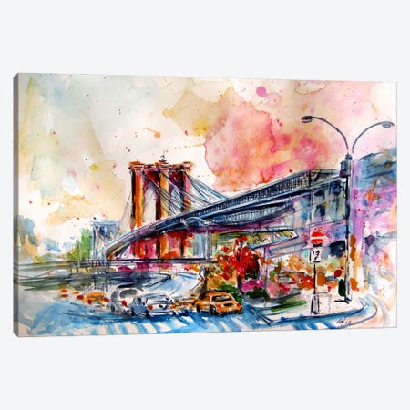 Brooklyn Bridge II Canvas Print #AKV680} by Anna Brigitta Kovacs Canvas Art
