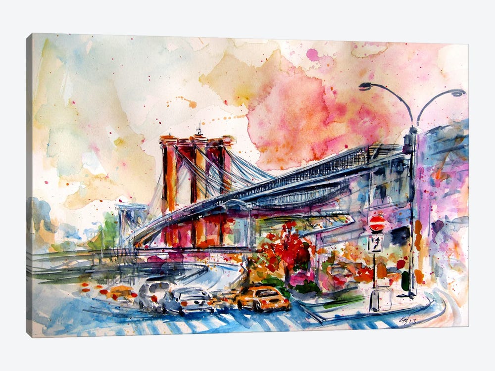 Brooklyn Bridge II by Anna Brigitta Kovacs 1-piece Canvas Art