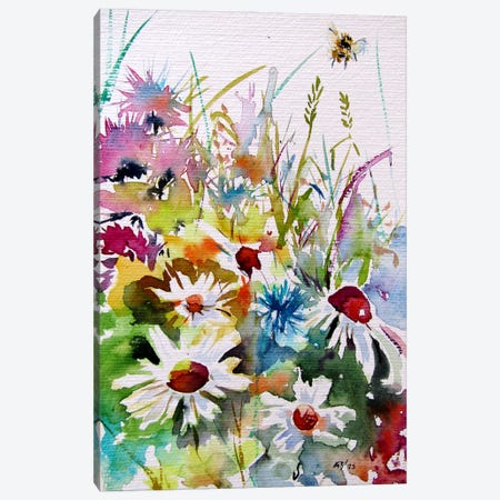 Colorful Wildflowers Canvas Print #AKV684} by Anna Brigitta Kovacs Canvas Art Print