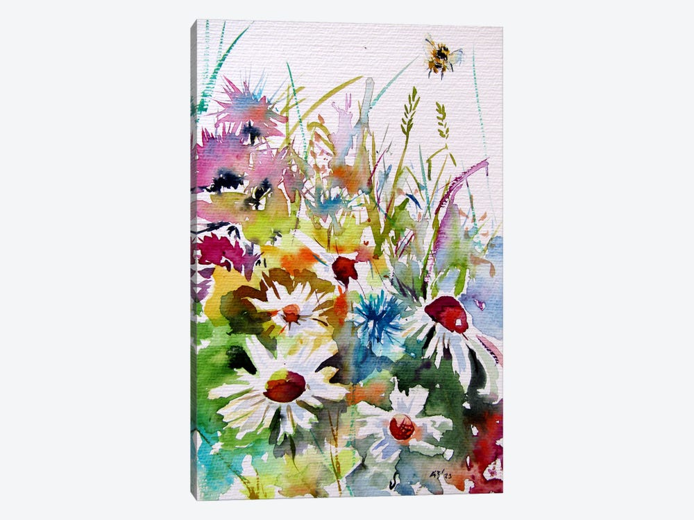Colorful Wildflowers by Anna Brigitta Kovacs 1-piece Canvas Artwork