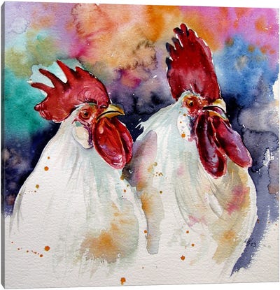 Roosters Canvas Art Print - Anna Brigitta Kovacs