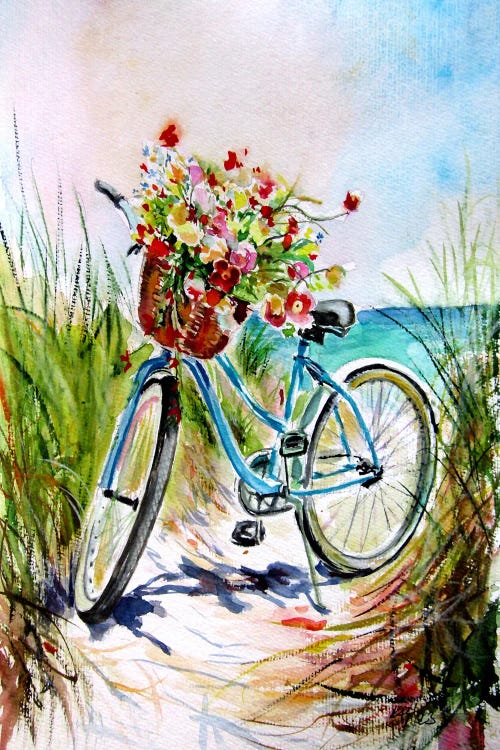 Bycicle With Bouquet Of Flowers