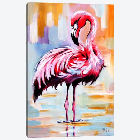 Flamingo Canvas Print #AKV702} by Anna Brigitta Kovacs Art Print