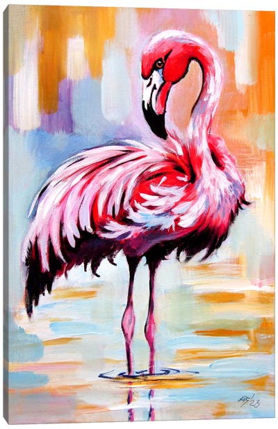 Flamingo Canvas Art Print - Anna Brigitta Kovacs