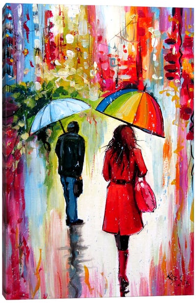 Rainy Day In The City IV Canvas Art Print - Anna Brigitta Kovacs