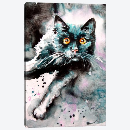 Black Cat II Canvas Print #AKV709} by Anna Brigitta Kovacs Canvas Print