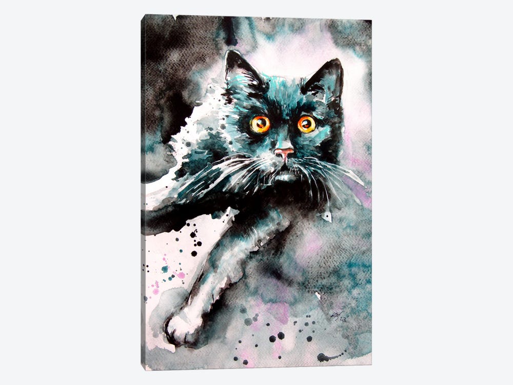 Black Cat II by Anna Brigitta Kovacs 1-piece Canvas Artwork