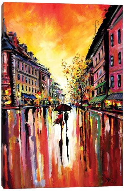 Rainy Day In The City V Canvas Art Print - Anna Brigitta Kovacs