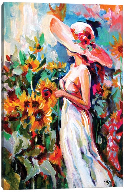Summer On The Flower Field II Canvas Art Print - Anna Brigitta Kovacs