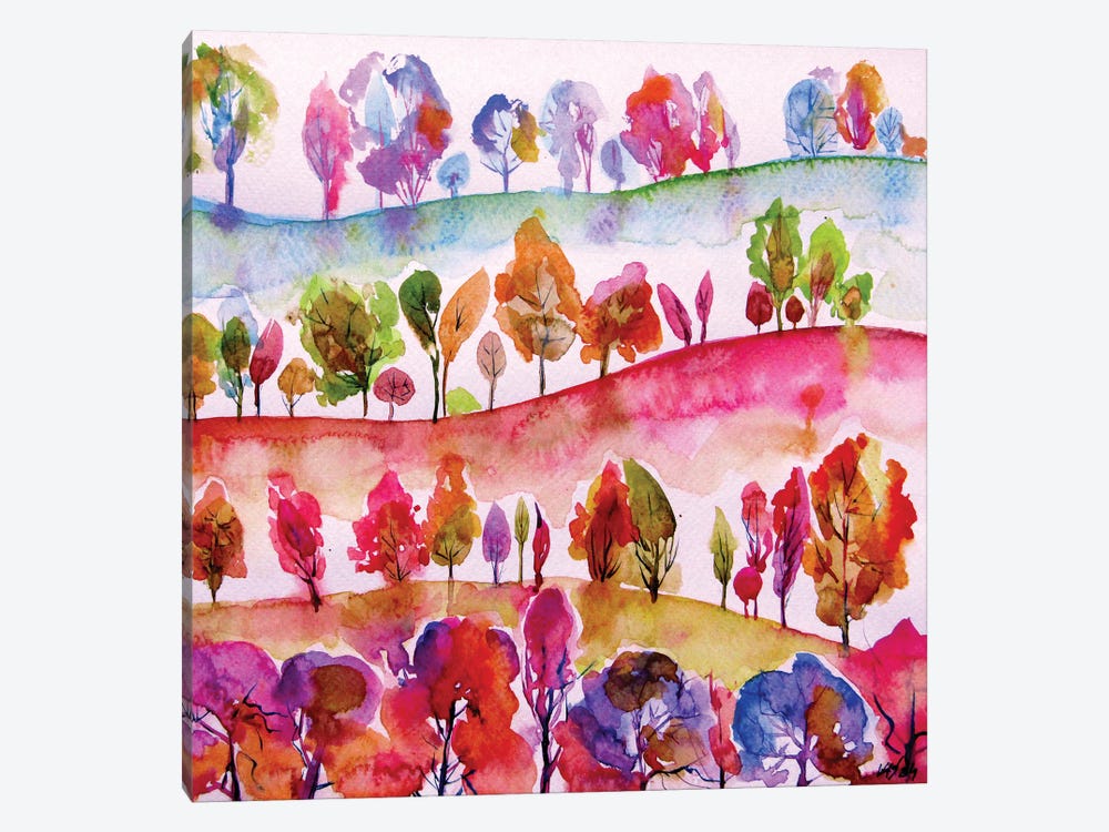 Colorful Valley by Anna Brigitta Kovacs 1-piece Canvas Art Print