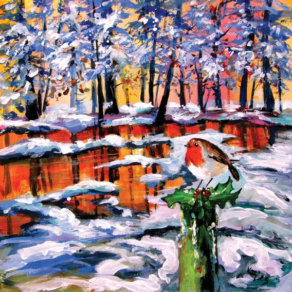 Snow: Robin In The Forest by Anna Brigitta Kovacs