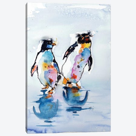 Rockhopper Penguins Canvas Print #AKV76} by Anna Brigitta Kovacs Canvas Art