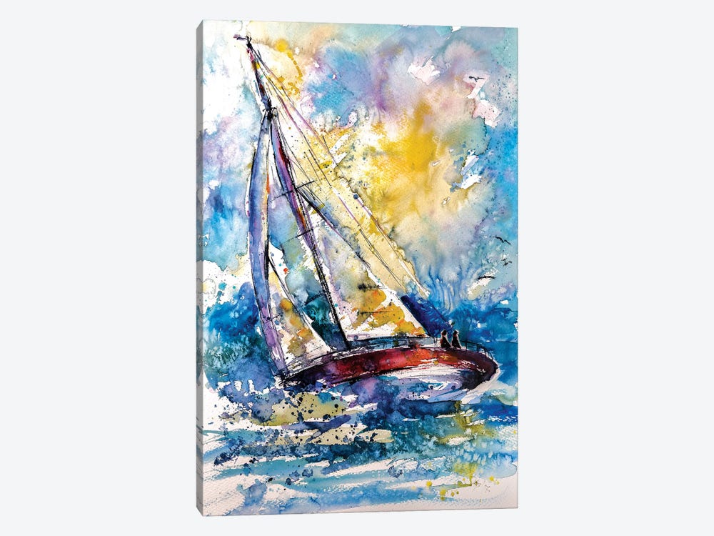 Sailboat In The Wind II by Anna Brigitta Kovacs 1-piece Canvas Wall Art