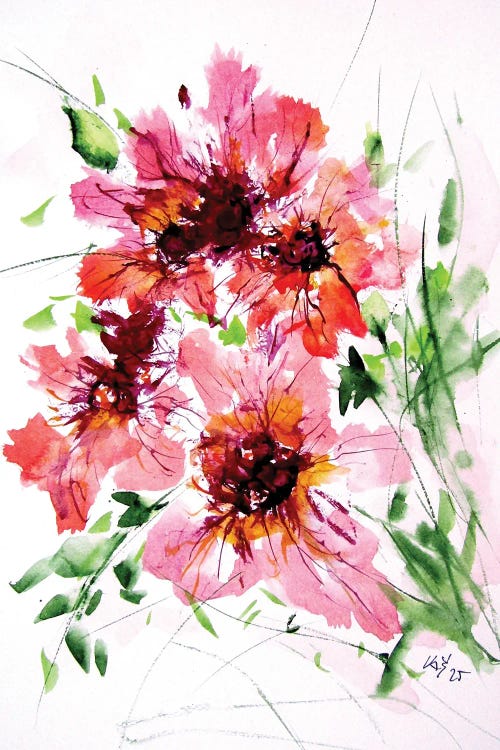 Pink Florals VII by Anna Brigitta Kovacs wall art