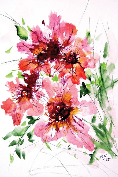 Anna Brigitta Kovacs: Pink Florals VII by Anna Brigitta Kovacs