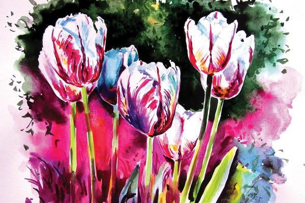 Tulips: Tulips In The Garden II by Anna Brigitta Kovacs