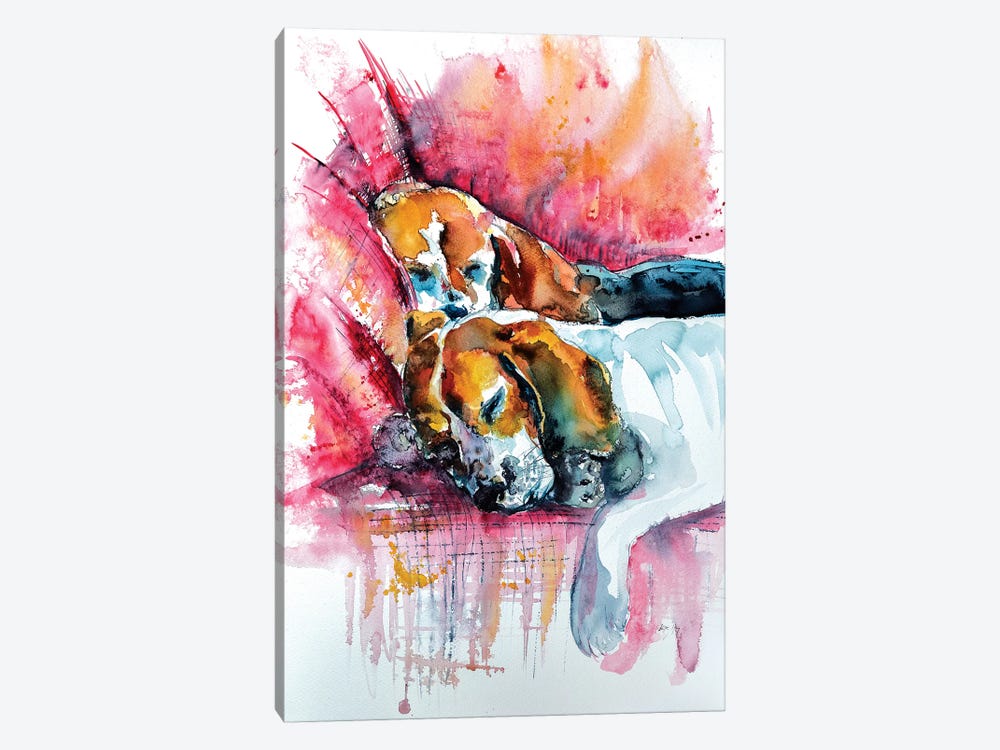 Sleeping Dogs by Anna Brigitta Kovacs 1-piece Canvas Wall Art
