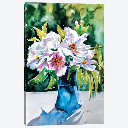 Still Life With Flowers Canvas Print #AKV82} by Anna Brigitta Kovacs Canvas Artwork