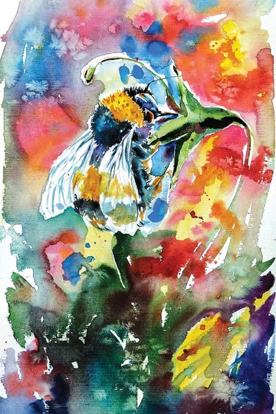 Anna Brigitta Kovacs: Bee With Flower by Anna Brigitta Kovacs