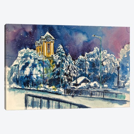 Winter In Hometown II Canvas Print #AKV95} by Anna Brigitta Kovacs Canvas Art