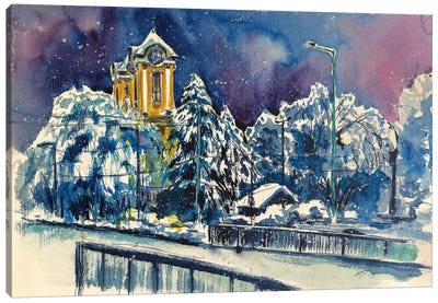 Winter In Hometown II Canvas Art Print - Anna Brigitta Kovacs