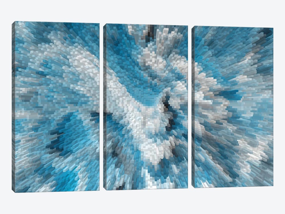 Vertigo - Blue Vibe I by Annike Limborco 3-piece Canvas Wall Art