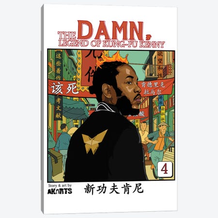 The Damn Legend Of Kung Fu Kenny Canvas Print #AKZ11} by AKARTS Canvas Print