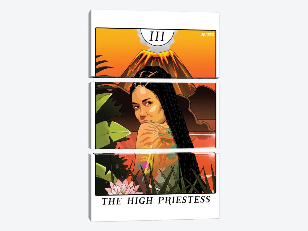 The High Priestess by AKARTS 3-piece Canvas Wall Art