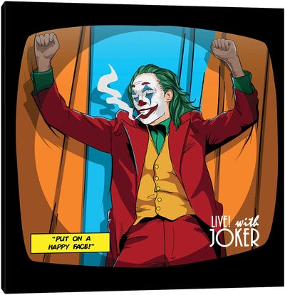 Live With Joker Canvas Art Print - Villain Art