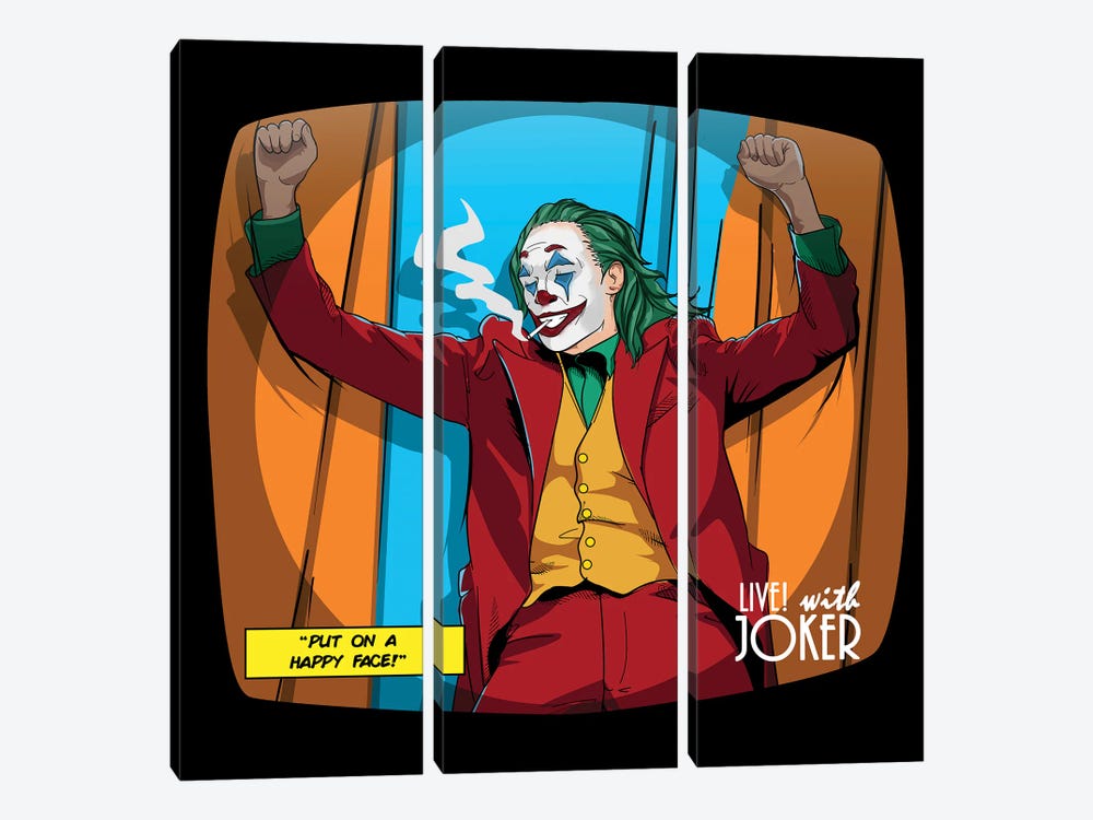 Live With Joker by AKARTS 3-piece Canvas Print