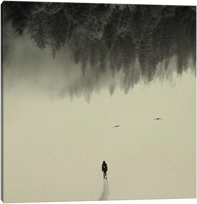 Silent Walk Canvas Art Print - Double Exposure Photography