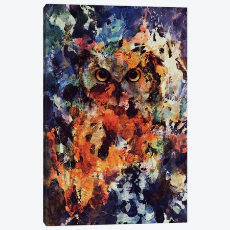 Watercolor Owl Canvas Print #ALE173} by Andreas Lie Canvas Print
