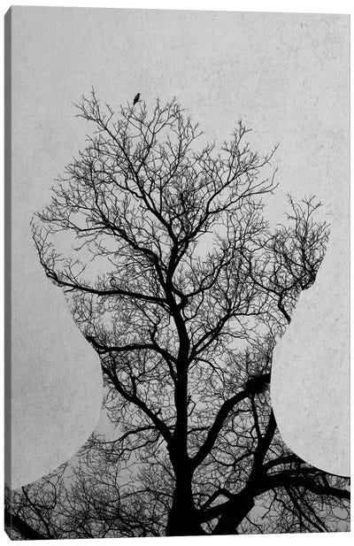 Tree Of Life Canvas Art Print - Black & White Art