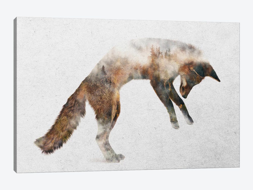 Jumping Fox by Andreas Lie 1-piece Art Print
