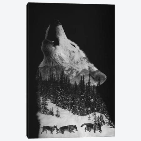 Wolfpack Canvas Print #ALE199} by Andreas Lie Art Print