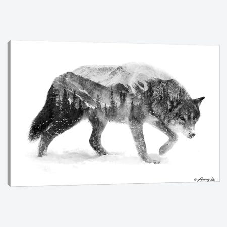 Black & White Wolf I Canvas Print #ALE273} by Andreas Lie Canvas Art