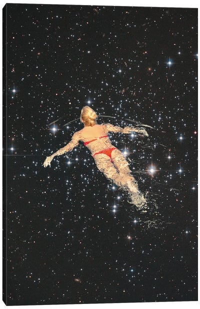 Galaxy Swim Canvas Art Print - Sci-Fi Planet Art