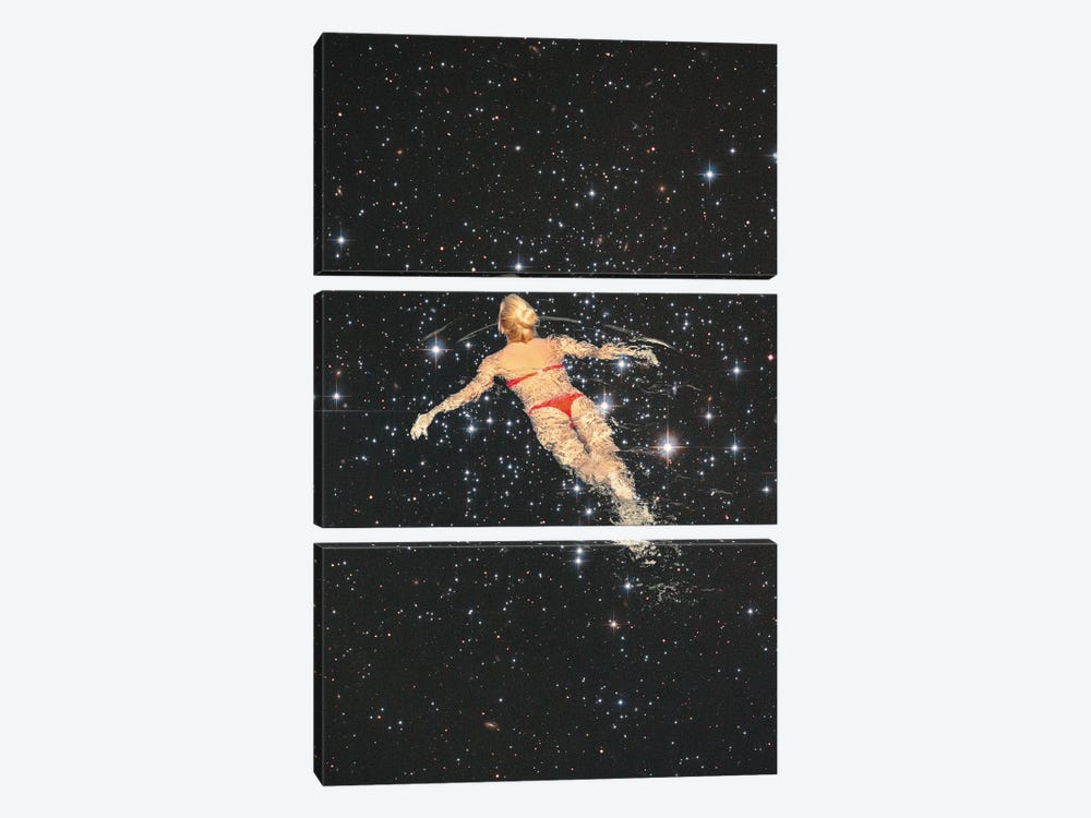Galaxy Swim by Andreas Lie 3-piece Canvas Art Print