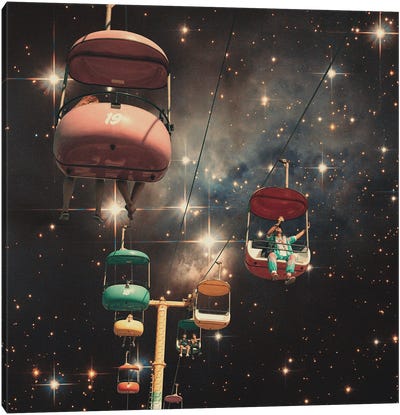 Gondolas Canvas Art Print - Space Fiction Art