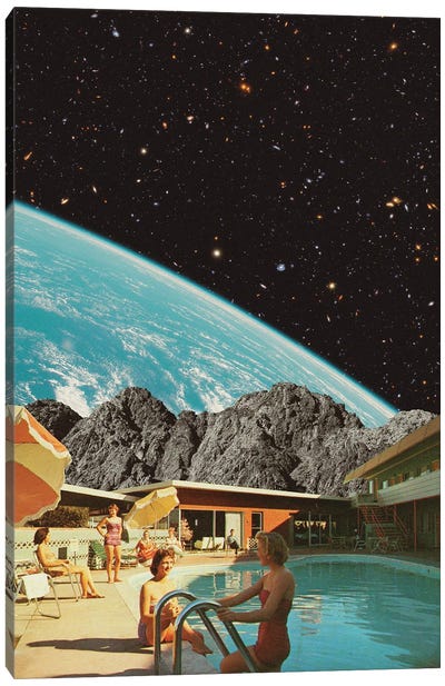 Moon Pool Canvas Art Print - Sci-Fi Planet Art