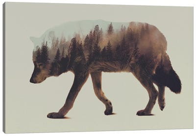 Wolf I Canvas Art Print - Double Exposure Photography
