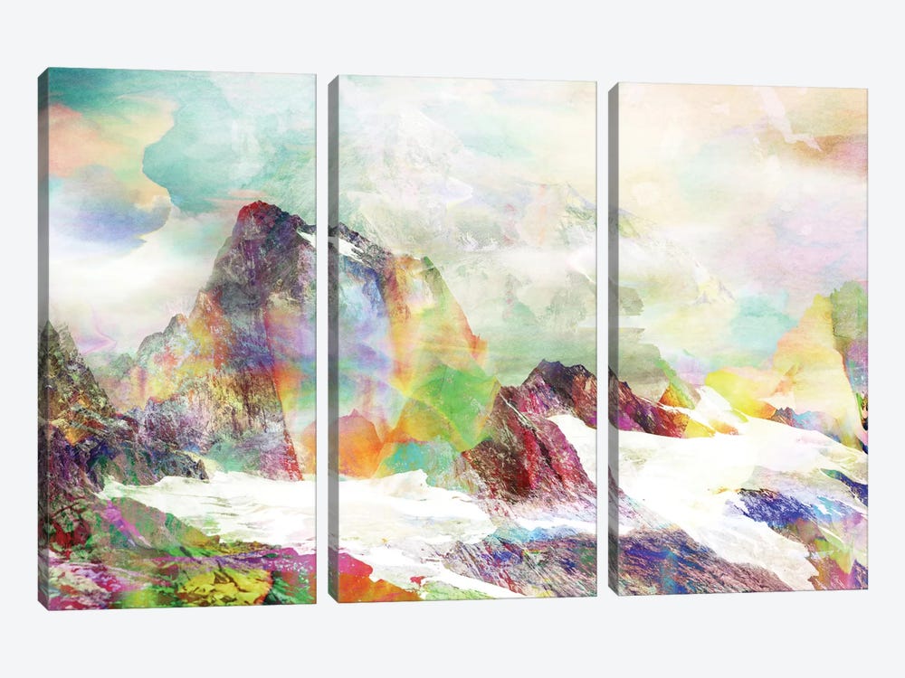 Glitch Mountain by Andreas Lie 3-piece Canvas Print