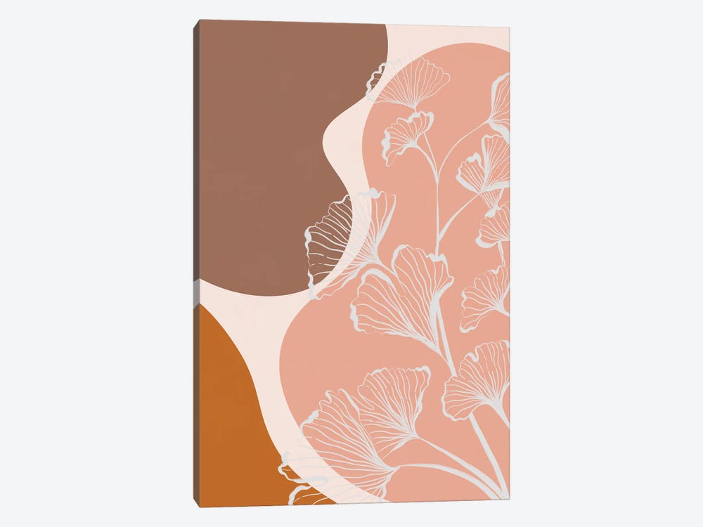 Organic Shapes & Ginkgo Leaves by Alisa Galitsyna 1-piece Canvas Wall Art
