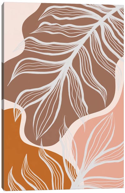 Organic Shapes & Palm Leaves Canvas Art Print - Alisa Galitsyna
