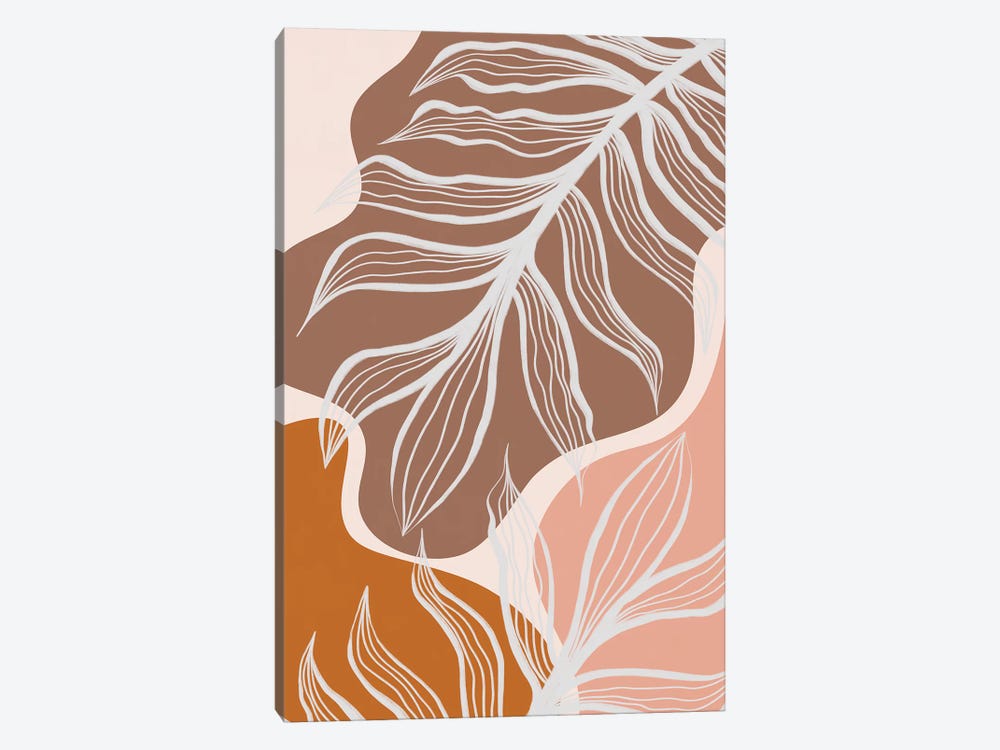 Organic Shapes & Palm Leaves by Alisa Galitsyna 1-piece Canvas Art Print
