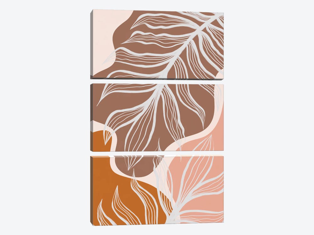 Organic Shapes & Palm Leaves by Alisa Galitsyna 3-piece Art Print