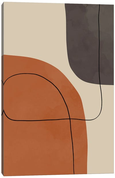 Modern Abstract Shapes #1 Canvas Art Print - Seventies Nostalgia Art