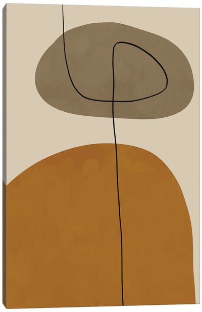 Organic Abstract Shapes II Canvas Art Print - '70s Aesthetic