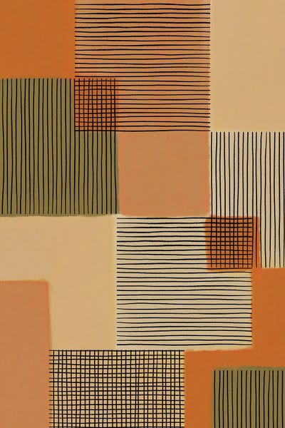 Geo Patchwork IV by Alisa Galitsyna framed canvas print